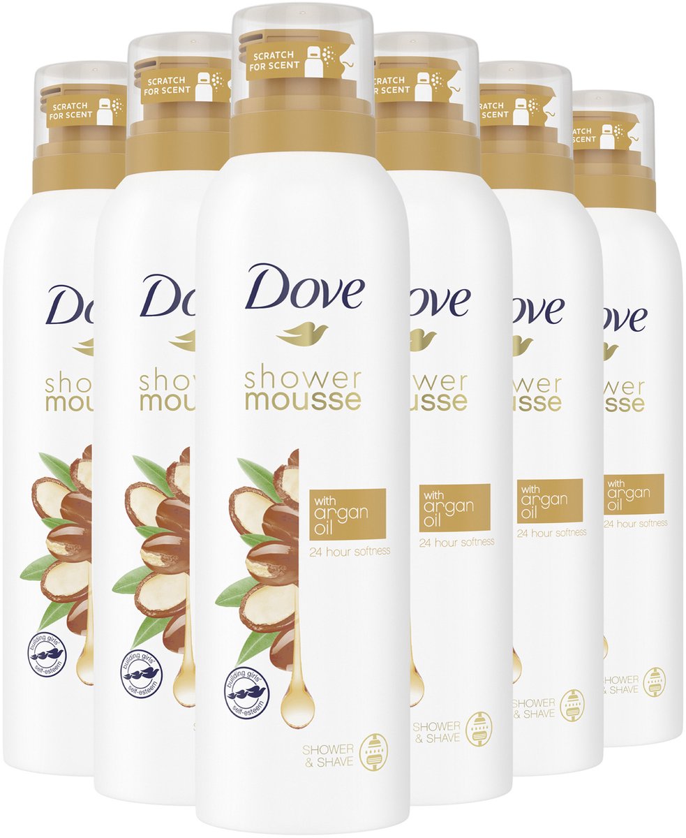 Dove Argan Oil Doucheschuim - 6 x 200ml - Voordeelverpakking
