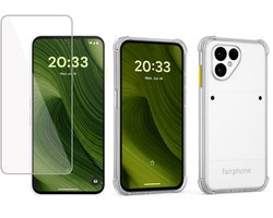 ChiGuard Hoesje & Screenprotector geschikt voor Fairphone 6 Hoesje Screenprotector - Gehard Glas Cover + Shock Proof Case - Transparant