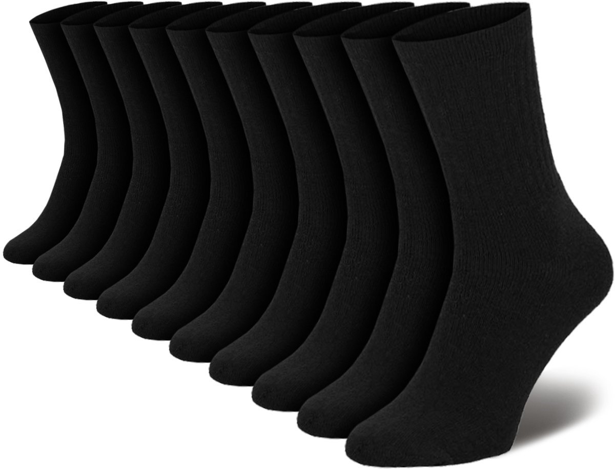 Calzera Premium Sportsokken - 10 Paar - Zwart - Maat 39-42