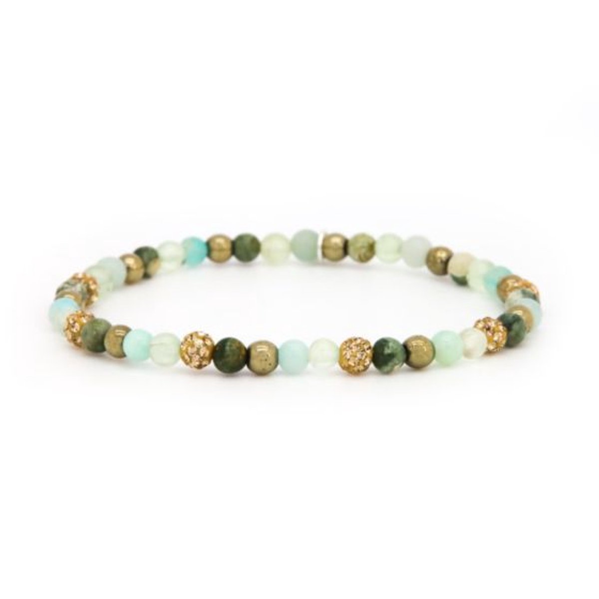 Karma Armband (Sieraad) Spiral WILLOW XXS Elastic (gold crystal) Gold