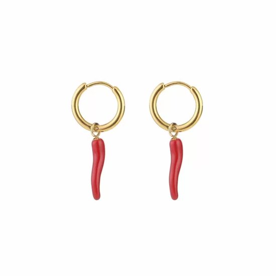 Boucles d'oreilles pendantes Bijoutheek Poivre Rouge Or