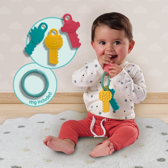 SES Creative - Tiny Talents - Sensorisch speelgoed speelsleutels - Montessori - bijten, voelen, sabbelen, spelen - verschillende texturen - baby speelgoed van Merkloos — afbeelding 5