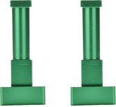DW4Trading Aluminium Kapstok Haak - Vierkant - Groen - Set van 2 stuks