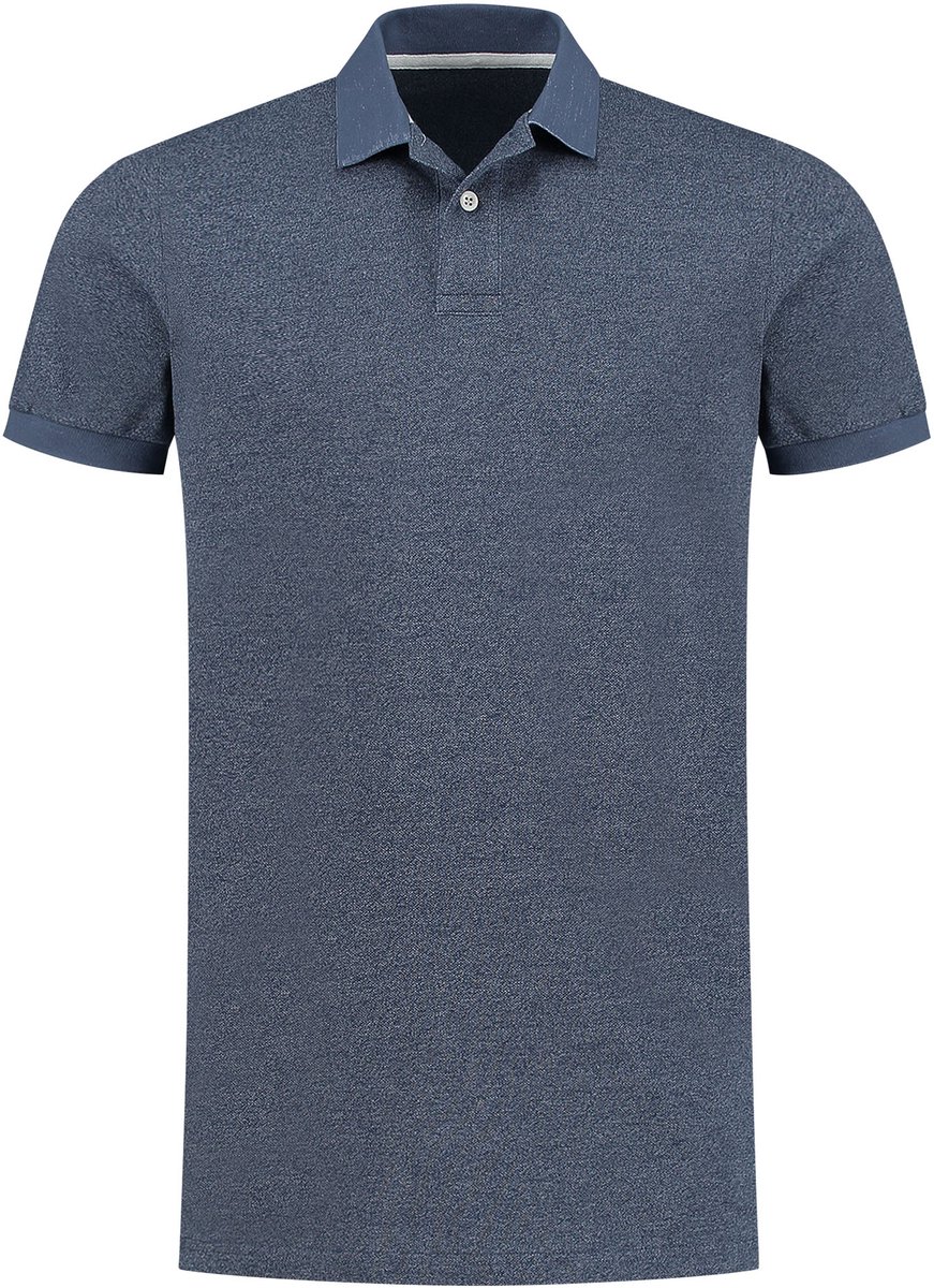 Lemon & Soda Heather polo voor heren in de kleur heather navy in de maat XXL