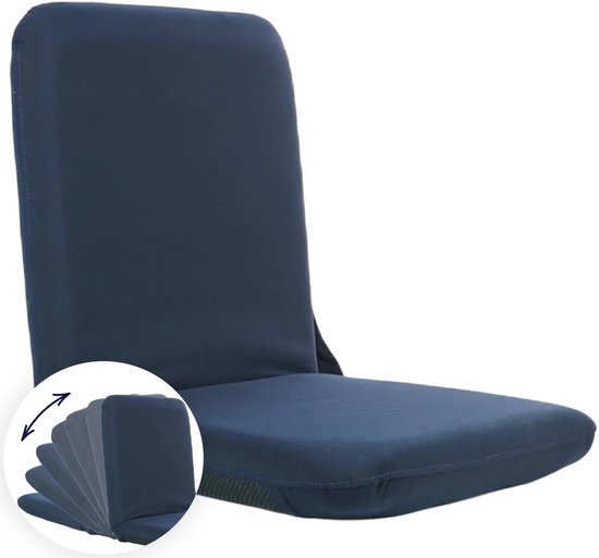 Klapstoel Campingstoel Verstelbaar 7 Standen – EvoNautic Zit- & Ligstoel – Donkerblauw – Boot & Outdoor