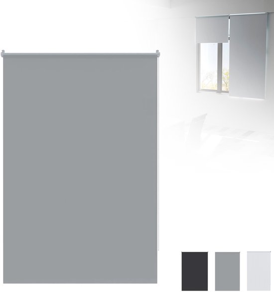 Store enrouleur occultant – Occultant et thermique – Sans Embouts – Grijs – 100 x 210 cm – 100 % polyester