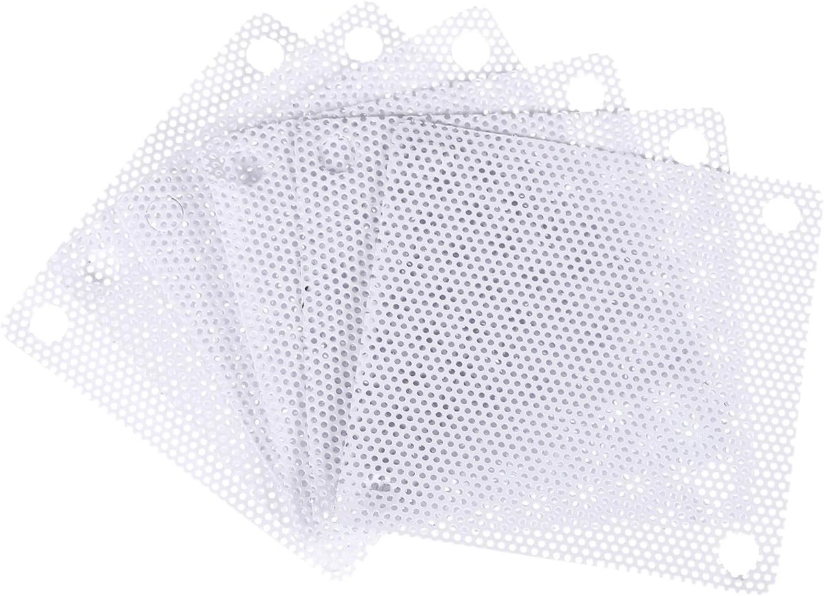 6 stuks stoffilters voor computerbehuizing, 50 x 50 mm PVC, wit, ventilatorstofbeschermingsrooster luidspreker