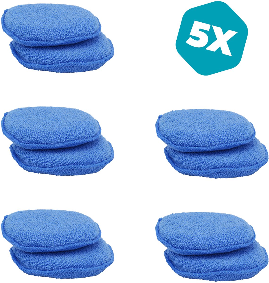 Wax- & Sealantpad (5×2 stuks) - Car Detailing - Microvezelpads - Auto Wassen