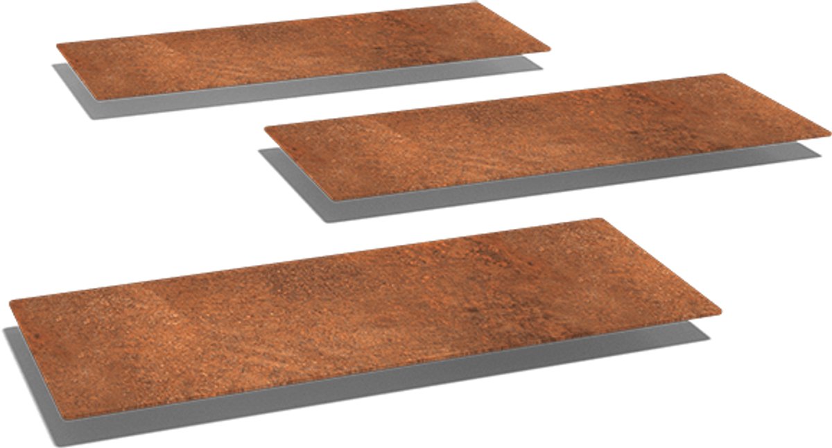 Cortenstaal staptegel - Rechthoek - 25x60cm - Roestkleur - MySteel