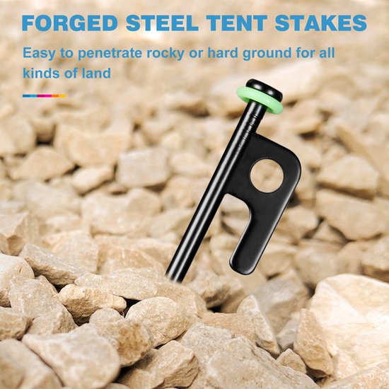 Piquets de tente YONO 30 cm - Piquets de tente Camping et Survie - Chevilles de sol en aluminium - 12 pièces