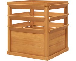 Verhoogde plantenbak hout 65 x 65 x 73 cm - Bruin