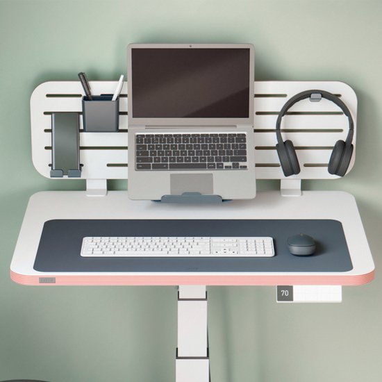 Sous-main Leitz en cuir grand format 70 x 36 cm - Cuir recyclé - Antidérapant - Pour clavier et souris - Gris foncé