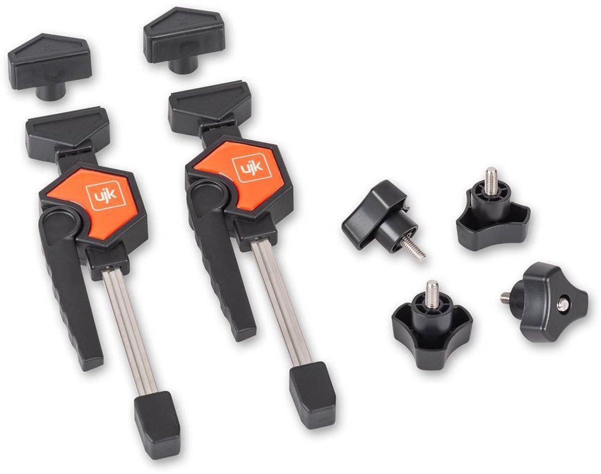 UJK MFT Horizontal Quick Clamps, 2 stuks - Perfect voor gebruik met 20 mm dogholes in je werkbank!