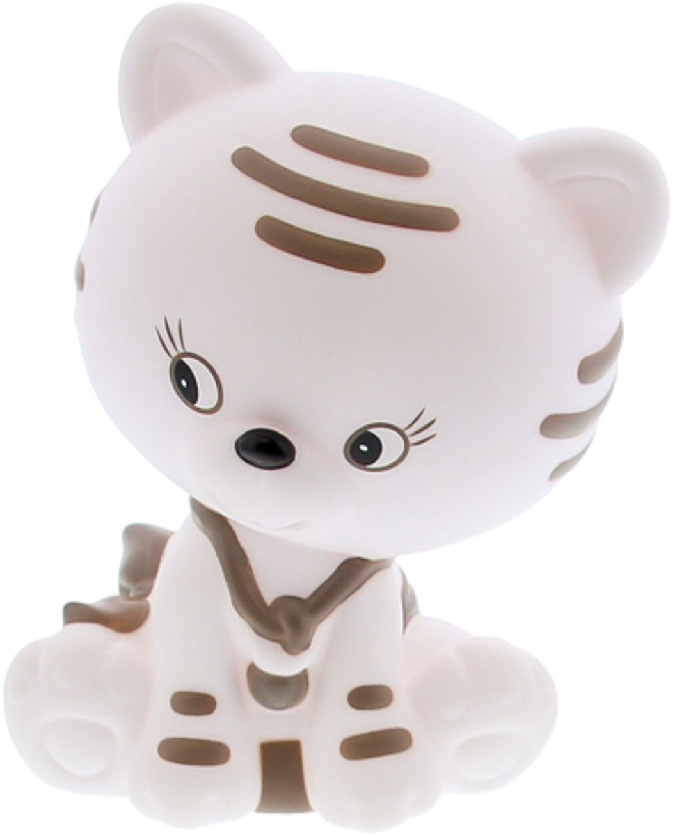 Spaarpot kat Kitty wit-taupe