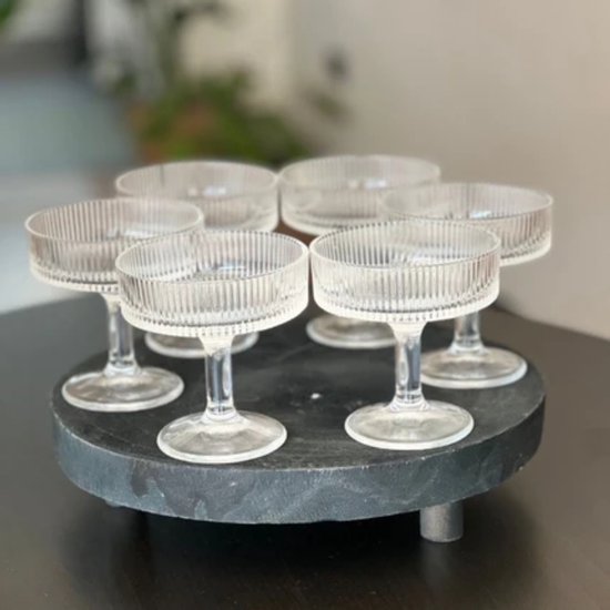Verres à Champagne Nervurés de Luxe -HOMESTAR -