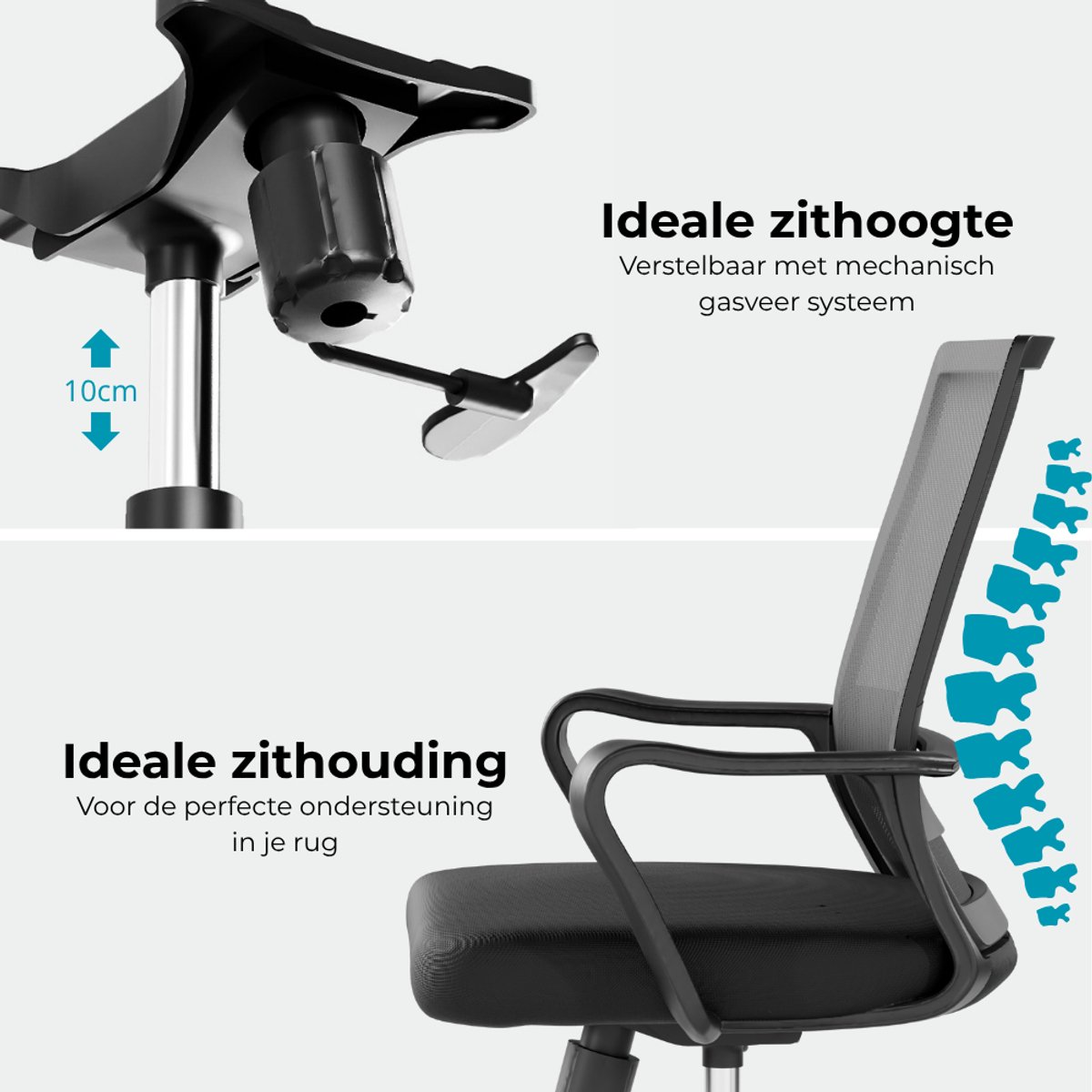 Ergonomische Bureaustoel – Bureaustoelen voor Volwassenen – Gaming Stoel - Max. 100 kg thumbnail 5