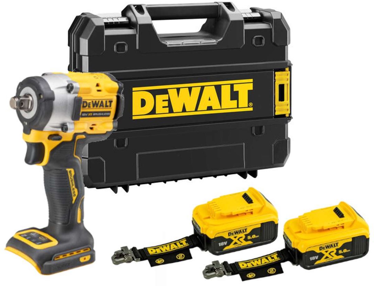DeWALT Gereedschap - 18V ACCU slagmoersleutel, 2x accu 5,0 Ah LANYARD READY, zonder oplader DCF921P2LRT-XJ