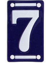 Best for Boots Huisnummer 7 - oudhollands - emaille - 7 x 12 cm - blauw/wit - nummer bordje