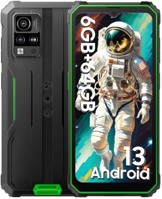 Blackview BV4800 - Robuuste Smartphone - 64GB - 6,56 inch - Dual 4G LTE - Android 13 - IP68 Waterdicht - NFC - GPS - Groen
