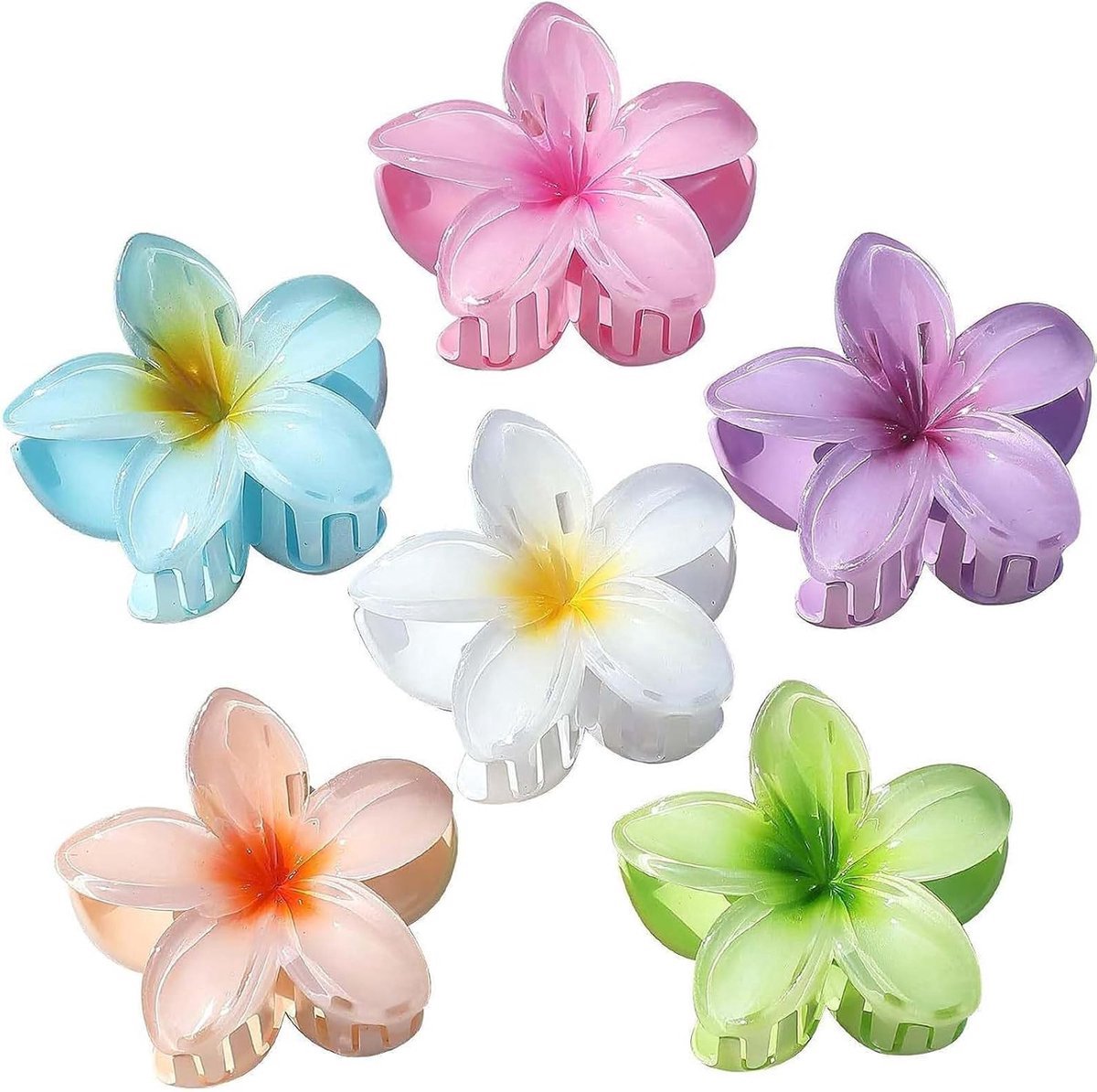 6 stuks haarclips, bloemenhaarclip, Hawaï-bloemenhaarclip, eierbloem, haarklem, antislip, bloemenhaarclip voor dik haar***cadeautje 2stuks Wenkbrauw Scheermes***
