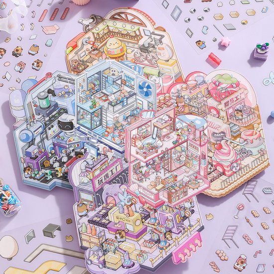 3D Sticker Puzzel sticker therapie | 6 Stuks plus pincet | 3D Scene a5 formaat| 3D Stickers | Stickerpuzzel | Stickers Volwassenen | Puzzel Volwassenen | Hobby Volwassenen | Stickers | Puzzels | Decoratieve Stickers | DIY Crafts | 6.0 en 8.0