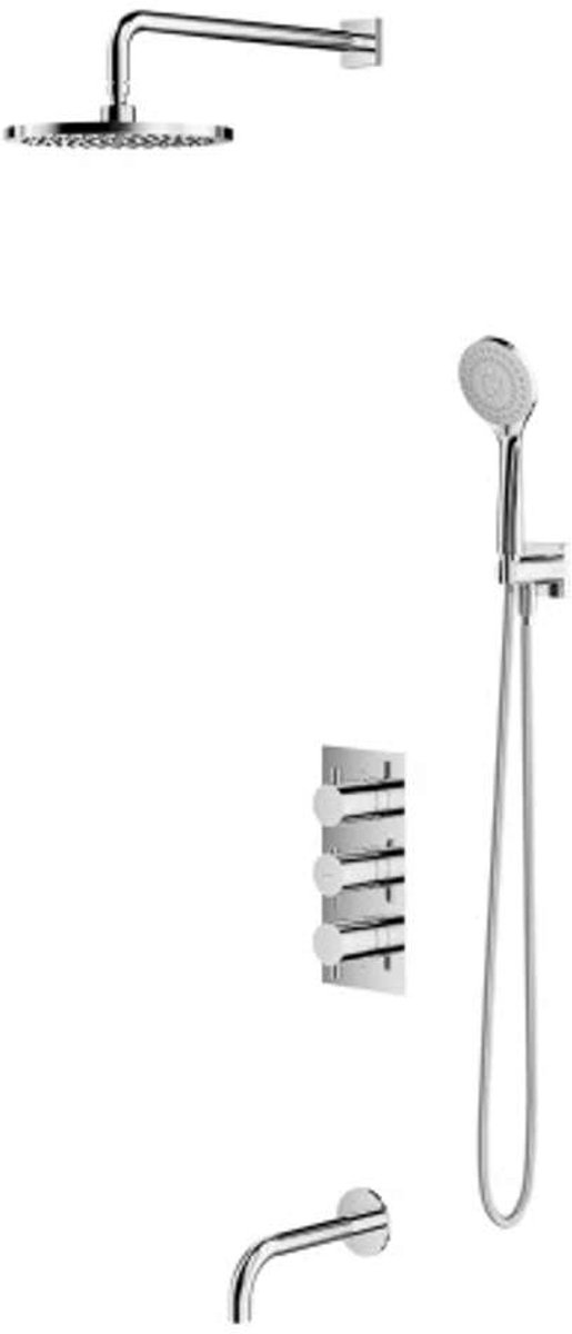 OMNIRES Y - Doucheset met inbouw badthermostaat, met inbouwdeel, diameter 25 cm, 5 jets, chroom SYSYS02XCR