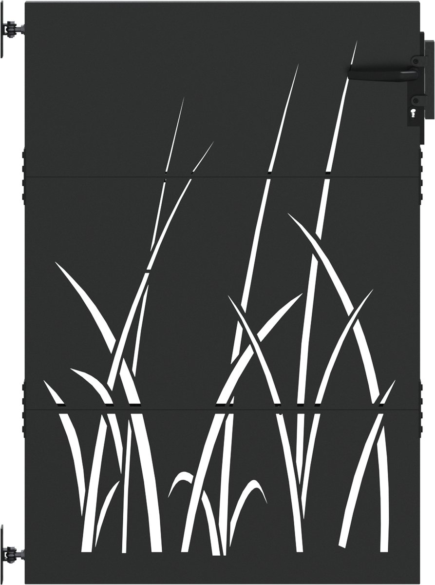 vidaXL - Tuinpoort - met - slot - Zwart - 85 - x - 125 - cm - Poedercoated - staal