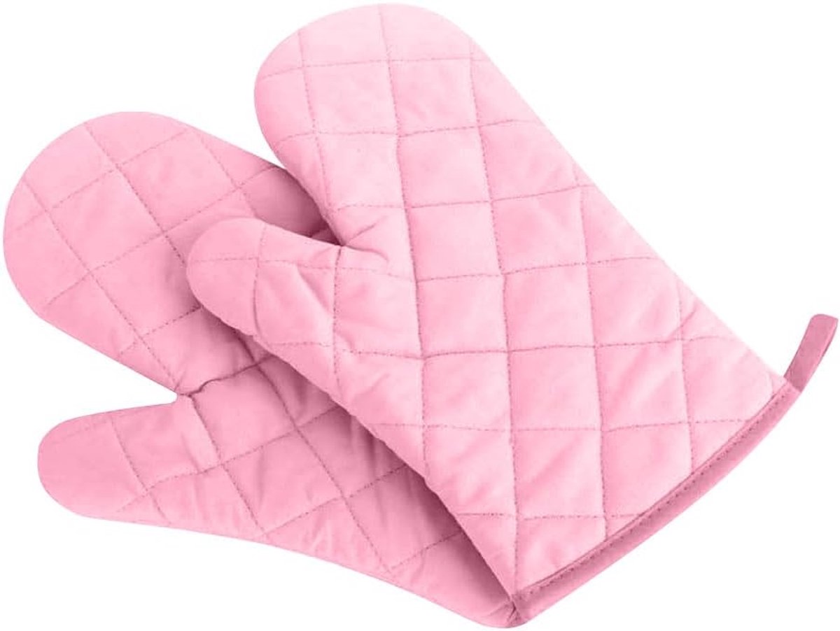 Extra dikke hittebestendige ovenwanten (1 paar) - Voor ovens, airfryers en hete pannen - Anti-verbranding - Roze