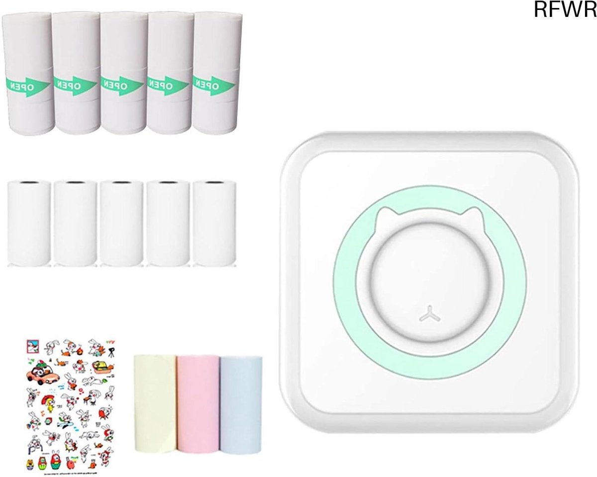 RFWR® Draagbare Mini Fotoprinter met Thermisch Printpapier voor Smartphone