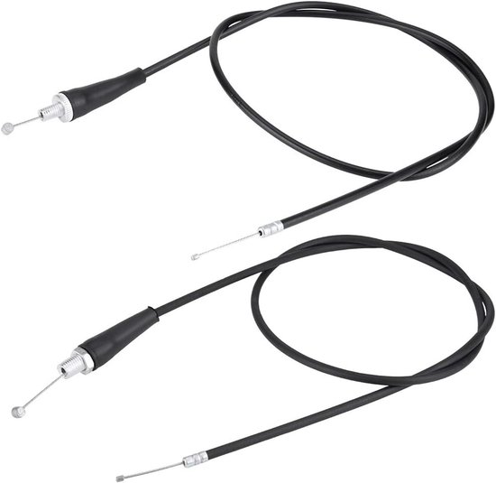 2x Motorfiets Gaskabel - Duurzame kabel - Universele 110cm motorfiets gaskabel met rechte kop - Rechte kop gaskabel (M8-zwart) - Geschikt Voor Pit Dirt Motor Trail - Bike accessoire