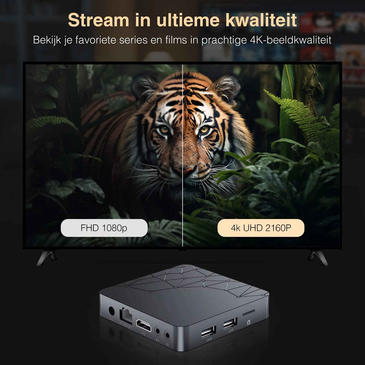 Android Streaming TV Box 4K – Google Assistant – Netflix & YouTube – HDMI – 2GB RAM / 16GB ROM – WIFI – chromecast – incl. batterijen — cadeau in Elektronica - foto 2