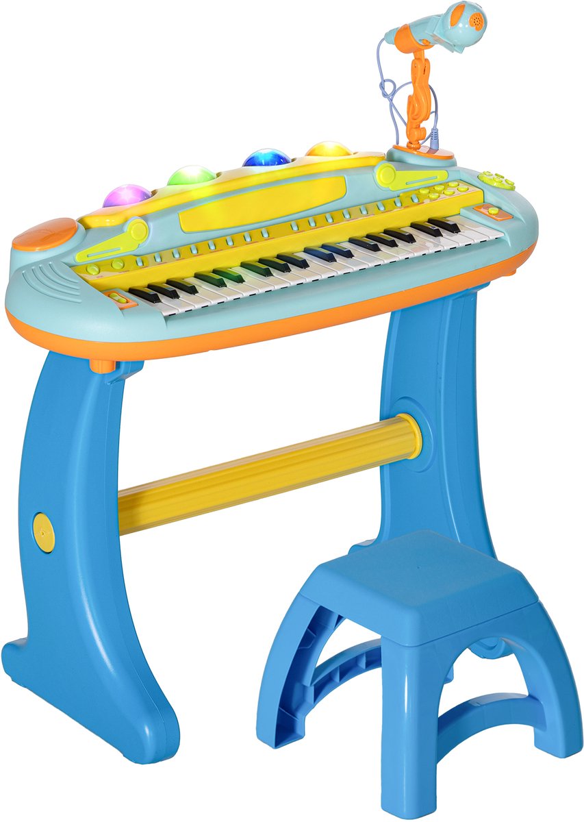 AIYAPLAY - Elektronische toetsenbordset voor kinderen - kunststof - 58,5 x 25 x 63 cm - blauw
