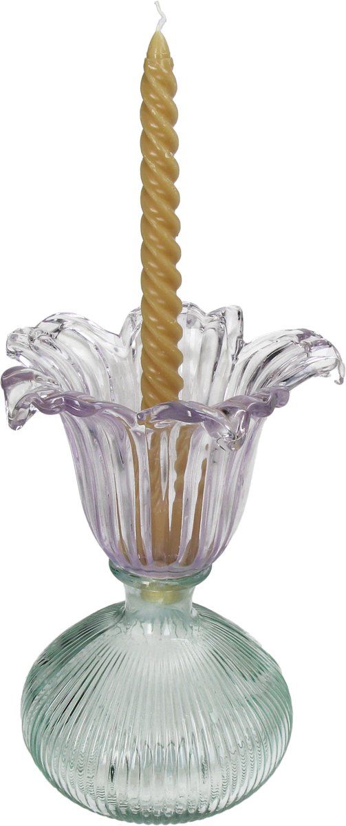 HD Collection Kandelaar Glas Multi 16x16x23cm