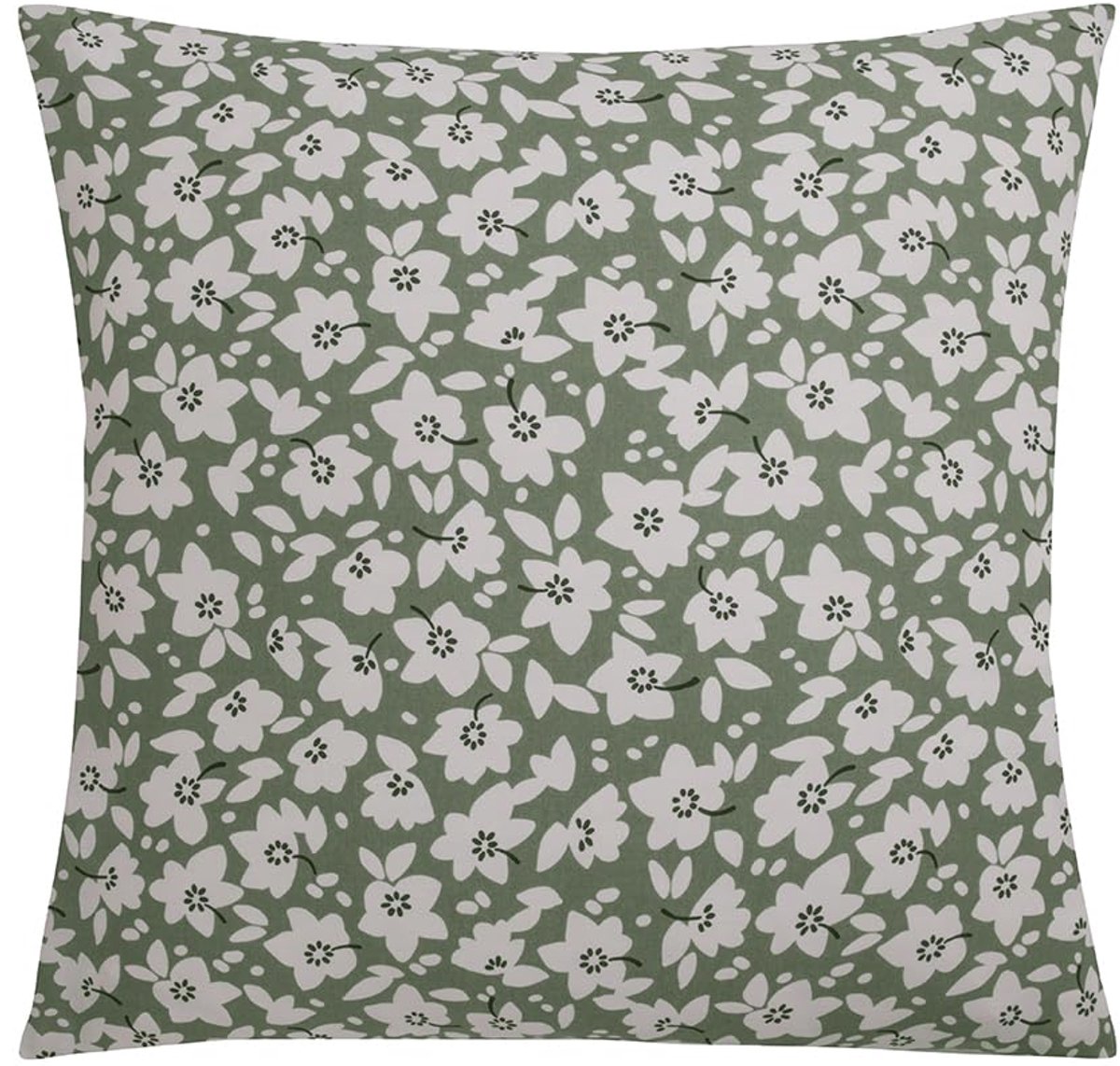 Ibenzoa Kussenhoes met Bloemenpatroon en Micromotieven, 63 x 63 cm, Lyocell-Mix voor Comfort groen