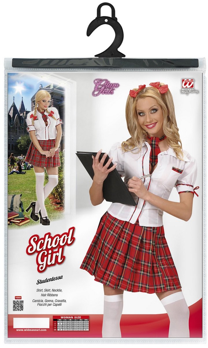 Spannend Schoolmeisje Kostuum Vrouw