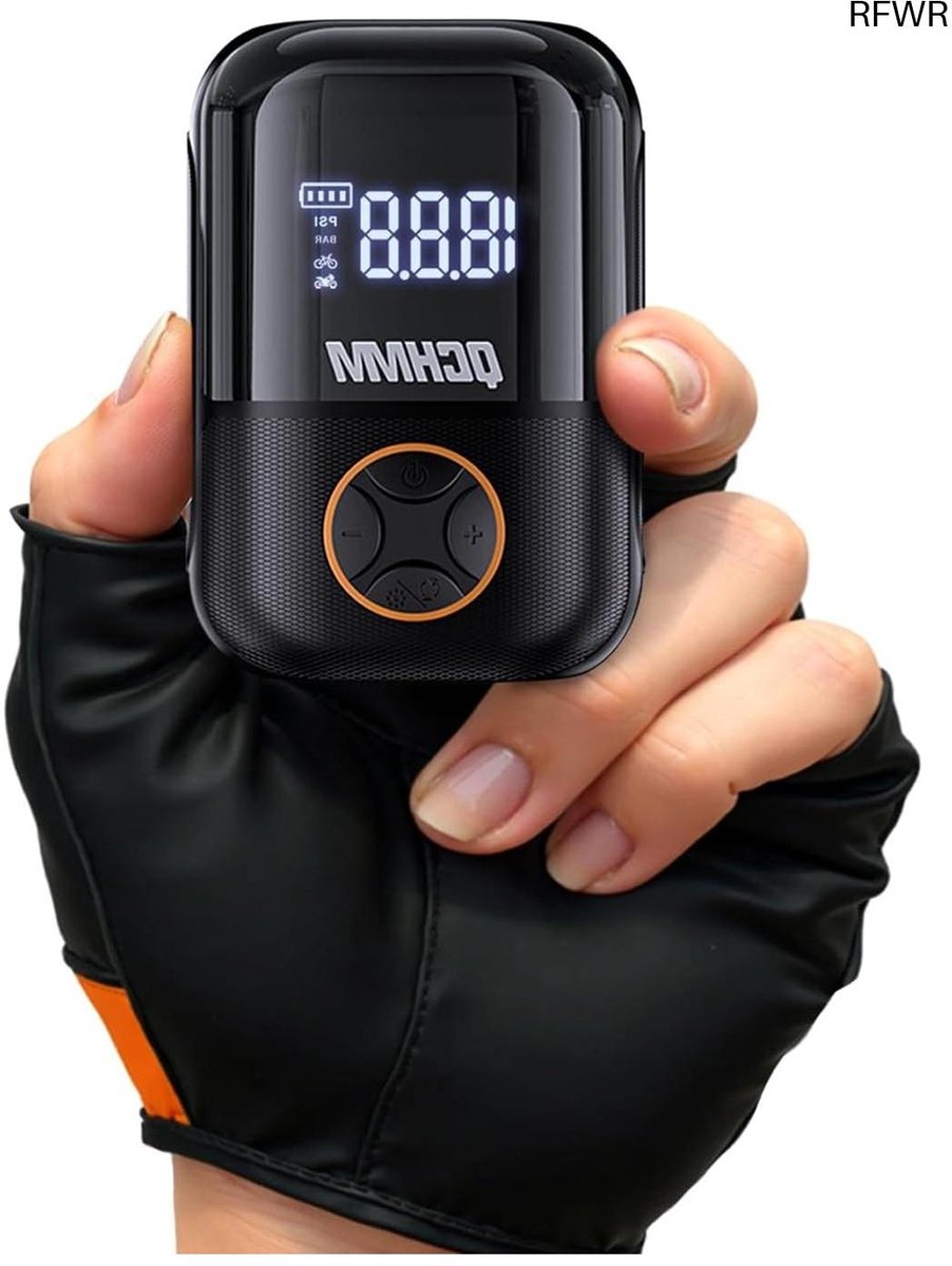 RFWR® Elektrische Mini-Fietspomp met Digitale Drukmeter en Geheugenfunctie - 120 PSI