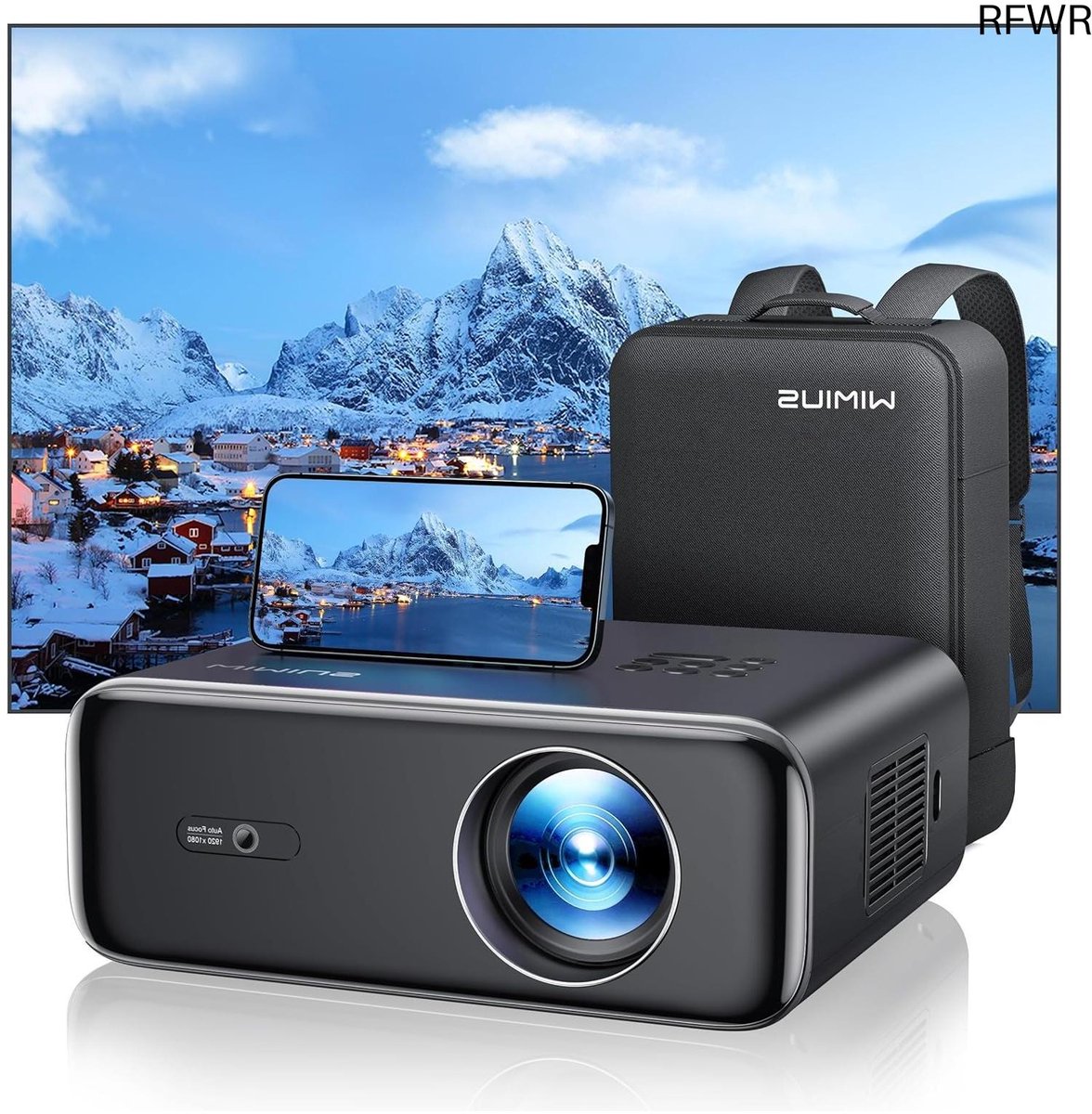 RFWR® Full HD Beamer met Autofocus, Trapeziumcorrectie en 300 inch Groot Scherm