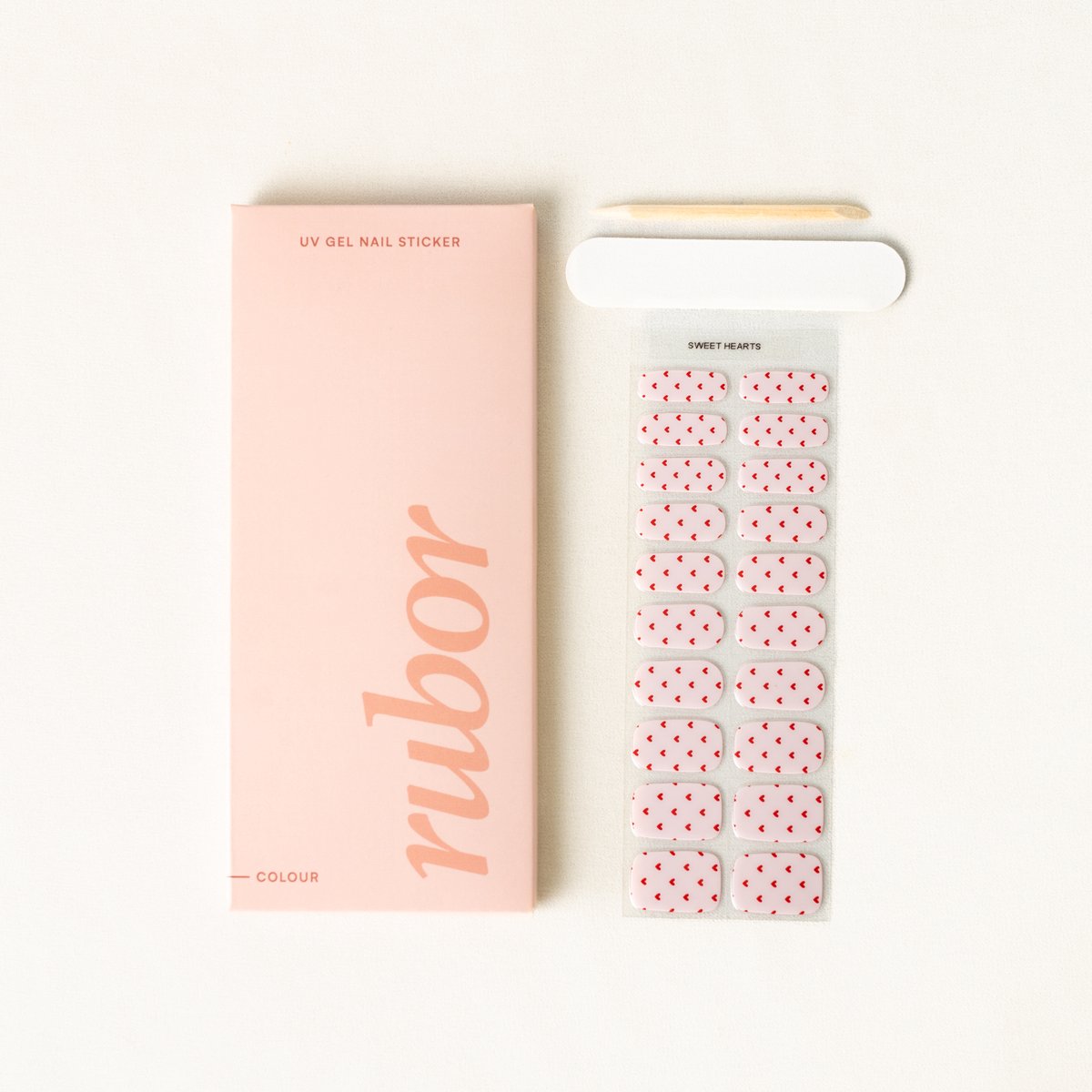 Rubor gel nagel sticker- sweet hearts - gellak nagellak - manicure - gelnagellak - gel voor thuis - blijft tot 3 weken - nailart valentijn