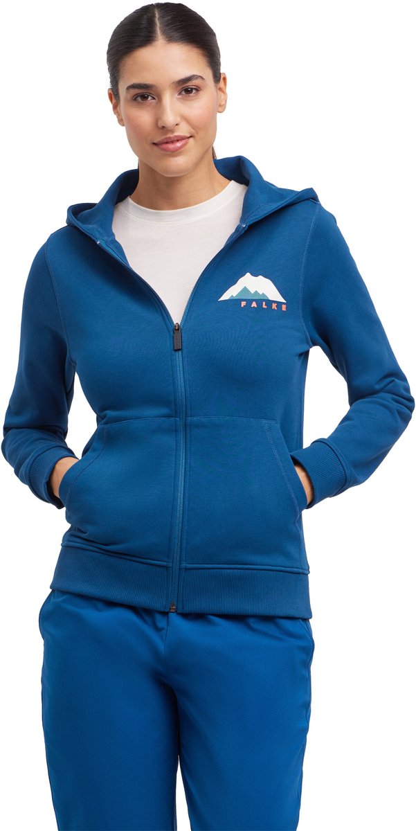 FALKE Trekking Zip verwarmend katoen hoodie dames Blauw