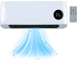 alpina Elektrische Ventilator en Verwarming - Ventilatorkachel 1000-2000W - Wandventilator met Timer en Afstandsbediening - Convectorkachel voor Wandmontage met Instelbare Thermostaat