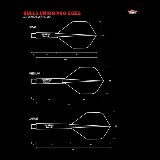 Bull's Union Pro Flight System Medium Black van Bull's — afbeelding 5