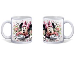 MINNIE MOUSE (kruipt uit muur) bedrukte mok