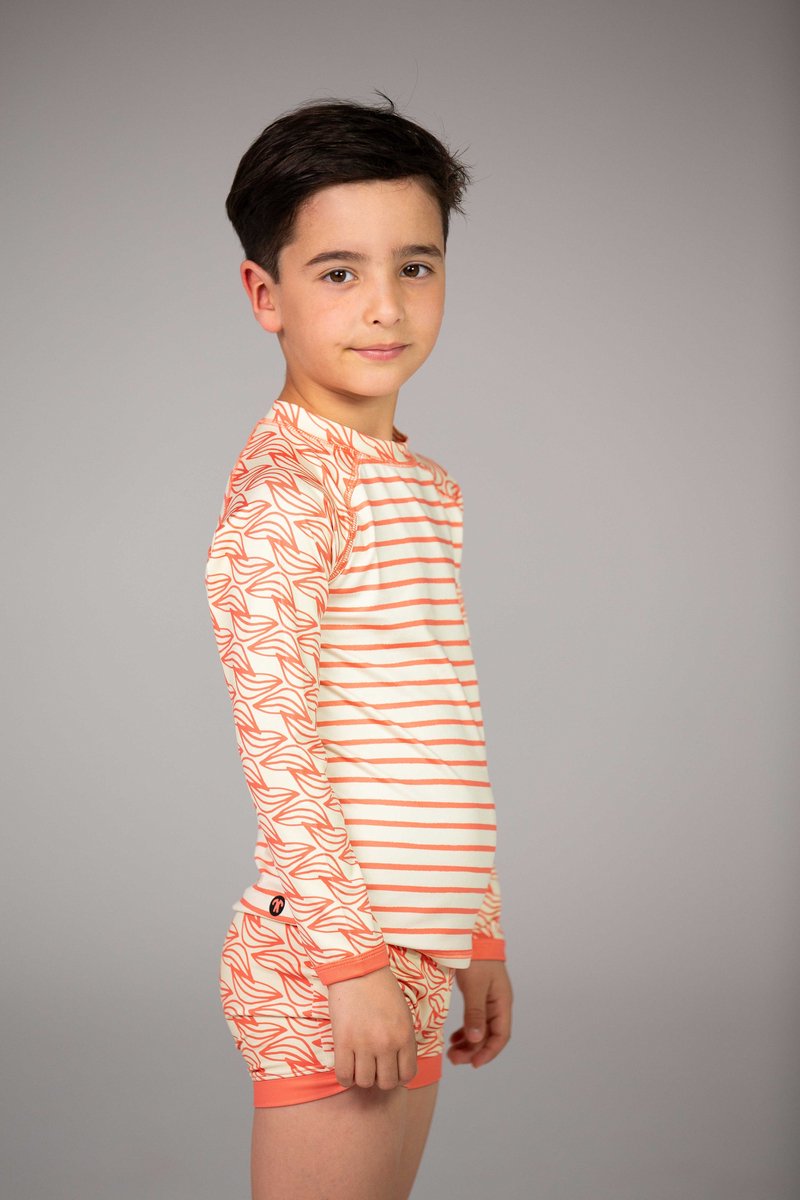 Ducksday - Zwemshirt voor kinderen - UV - werend UPF50+ - Rashguard met lange mouwen - unisex - Ondo - 134/140 — afbeelding 4