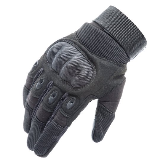 Gants tactiques - Gants de moto avec protection des articulations - Doigts complets pour écran tactile - Pour paintball, randonnée et Plein air - Pour homme - Zwart - Taille L - 1 paire