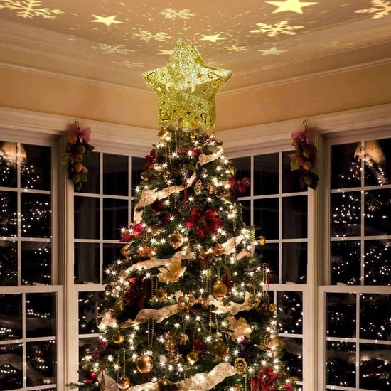 Gouden Ster Piek voor de kerstboom - 17 cm Gouden Ster Piek voor de kerstboom - 17 cm
