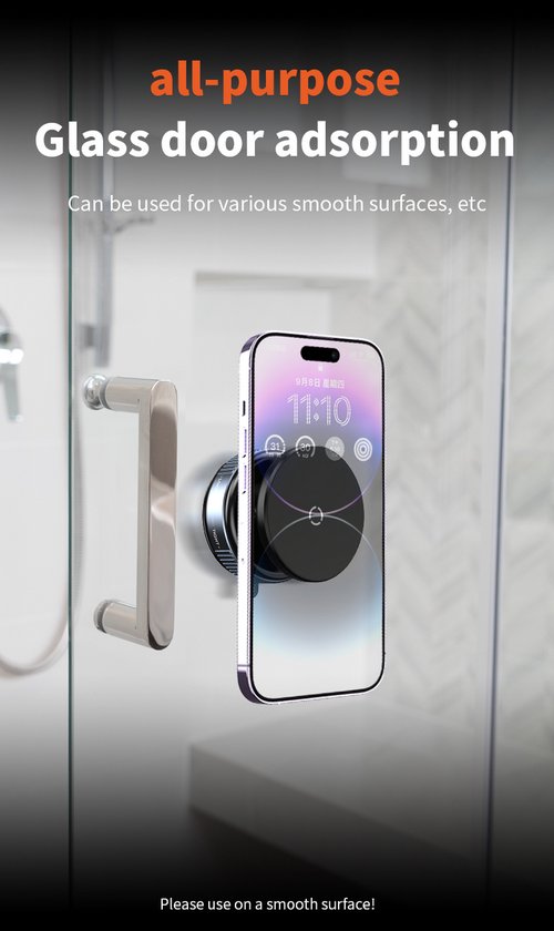 Vacuüm Magnetische Telefoonhouder voor Auto - Zuignap 360° Draaibaar, Opvouwbaar