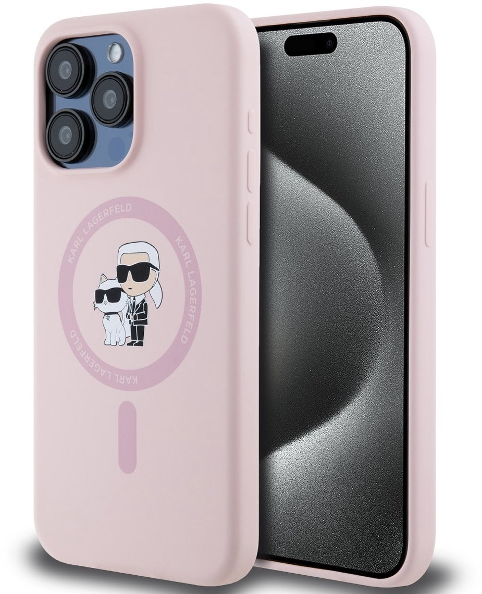 Karl Lagerfeld Hoesje Voor Magsafe Voor Iphone 14 Pro Karl&Choupette Met Logo
