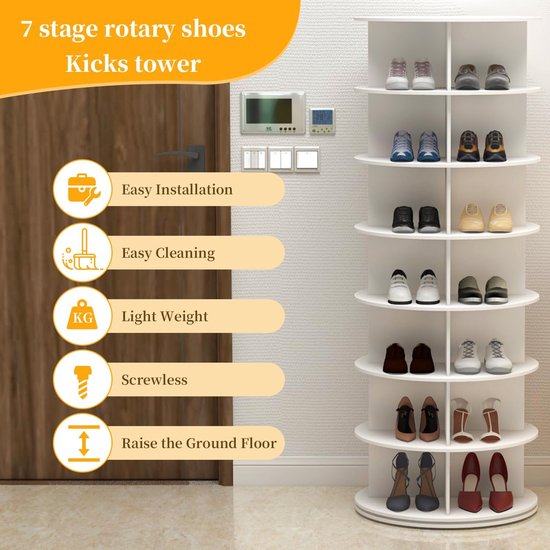 Roterend Schoenenrek - 360° Organisator - Van Kasten