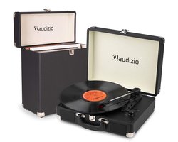 Retro platenspeler met platenkoffer - Audizio RP116BK - Platenspeler Bluetooth - Met speakers - Zwart