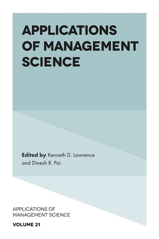 Applications of Management Science 21 - Applications of Mana ... - cover